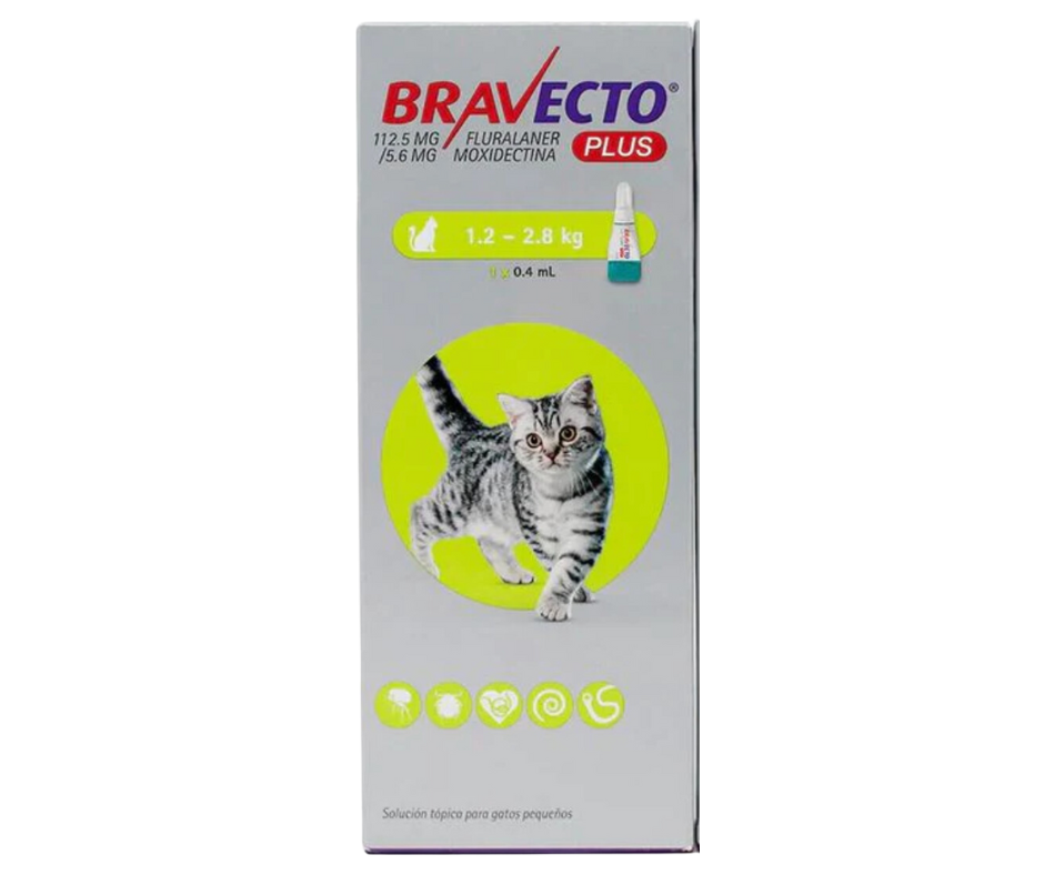 Bravecto Gatos MSD Pipeta 1.2-2.8kg