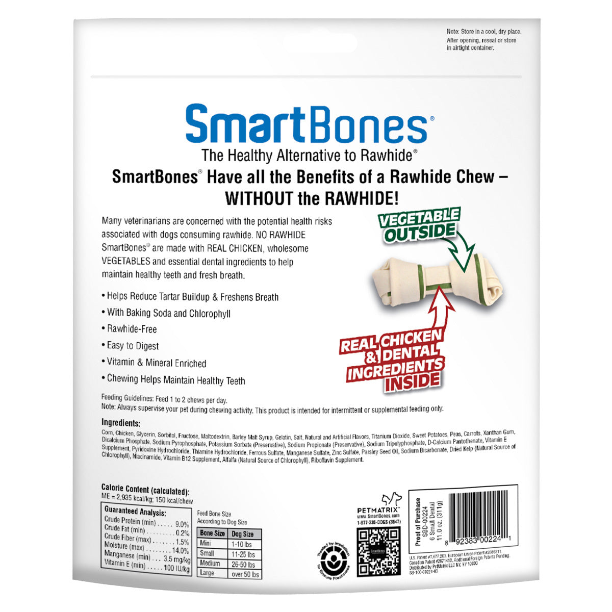 SmartBones Carnaza Vegetal Salud Dental Tamaño Pequeño para Perro 6 Piezas