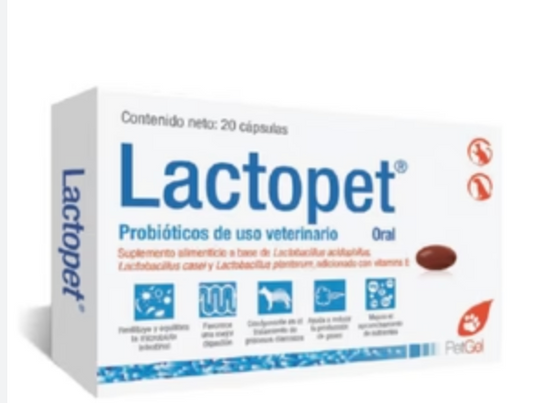 Lactopet Probioticos Oral 20 Cápsulas