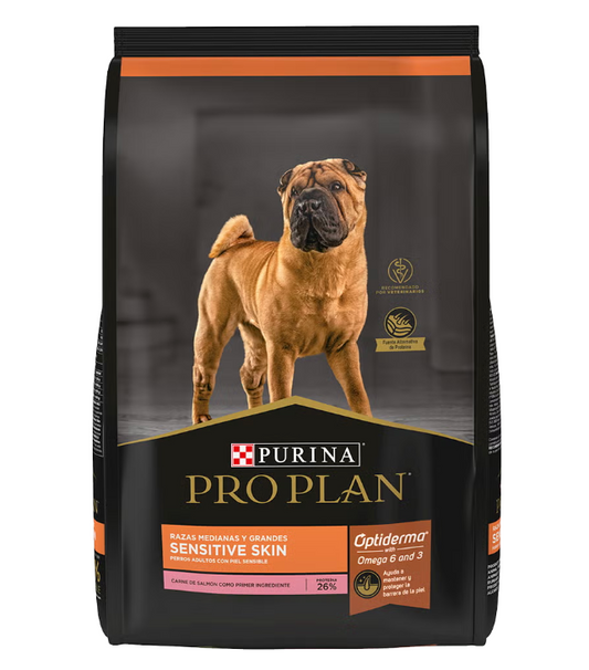 Proplan adulto sensitive skin (salmón) razas grandes y medianas