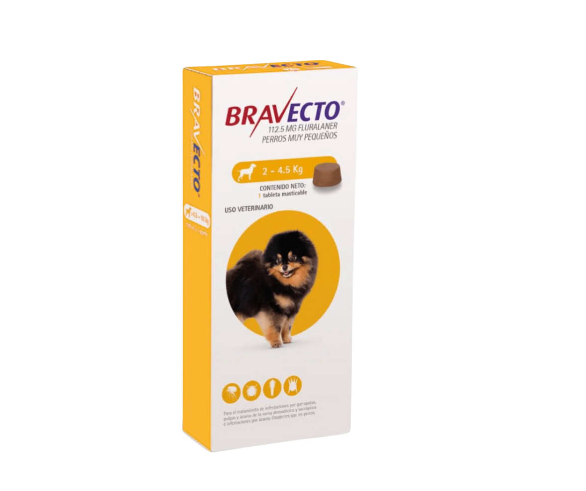 Bravecto Perros MSD 2-4.5kg 1 comprimido