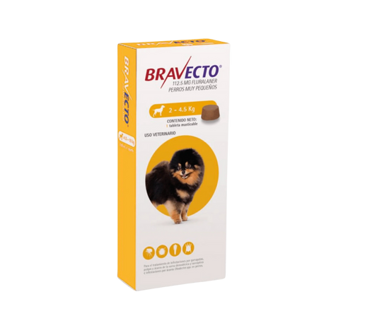 Bravecto Perros MSD 2-4.5kg 1 comprimido