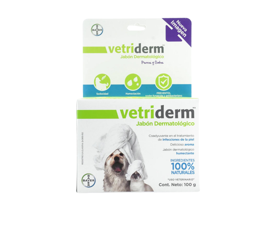 Bayer Vetriderm Jabón dermatológico para perro y gato