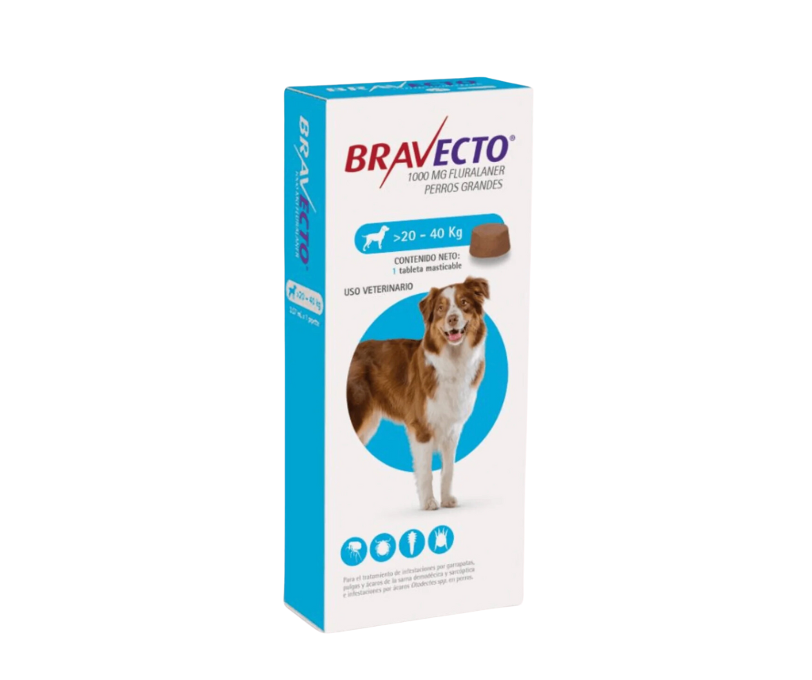 Bravecto Perros MSD 20-40KG 1 comprimido